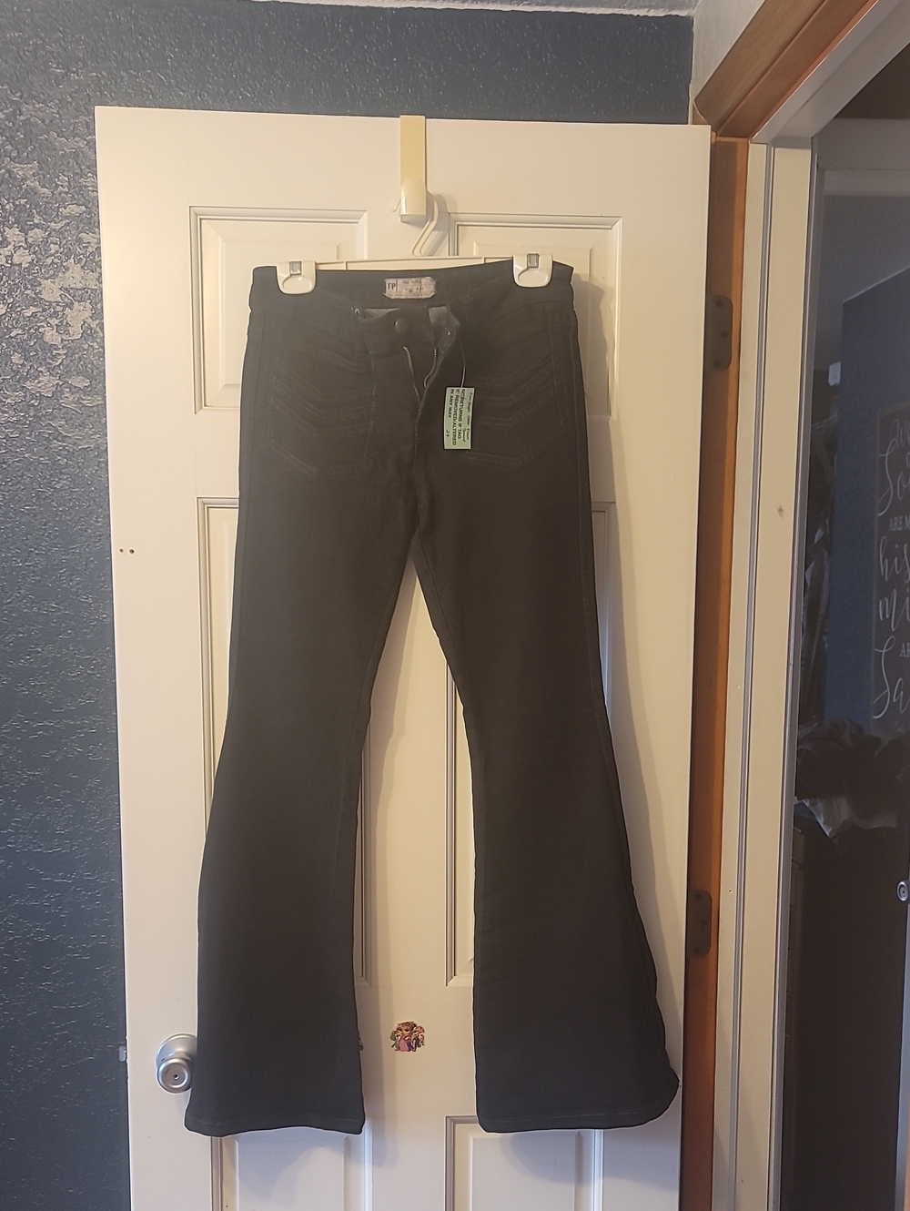 Free People Black Wide Leg Flare Jeans